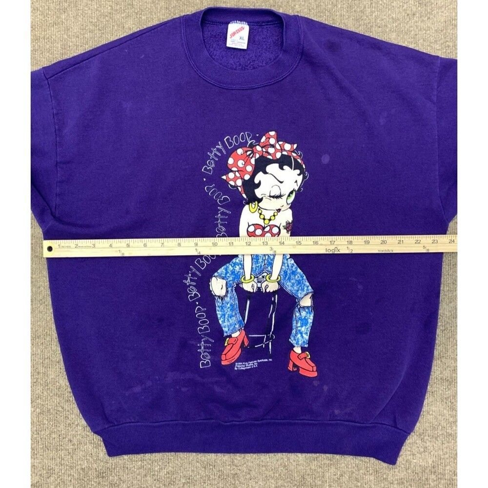 Vintage Betty Boop Sweatshirt Adult XL 1994 Barstool Rosie Graphic Jerzees USA - Picture 8 of 11